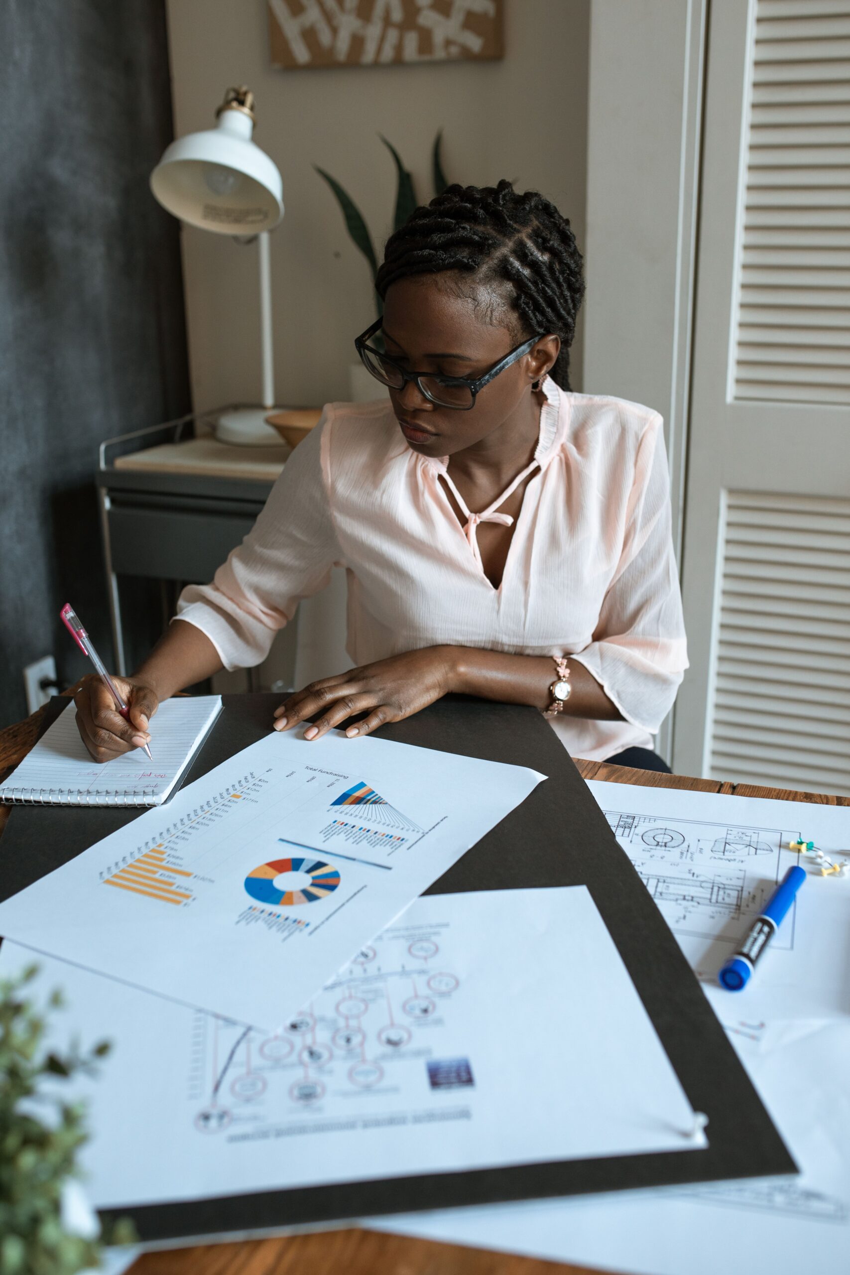 Creative business owner working in a flower studio